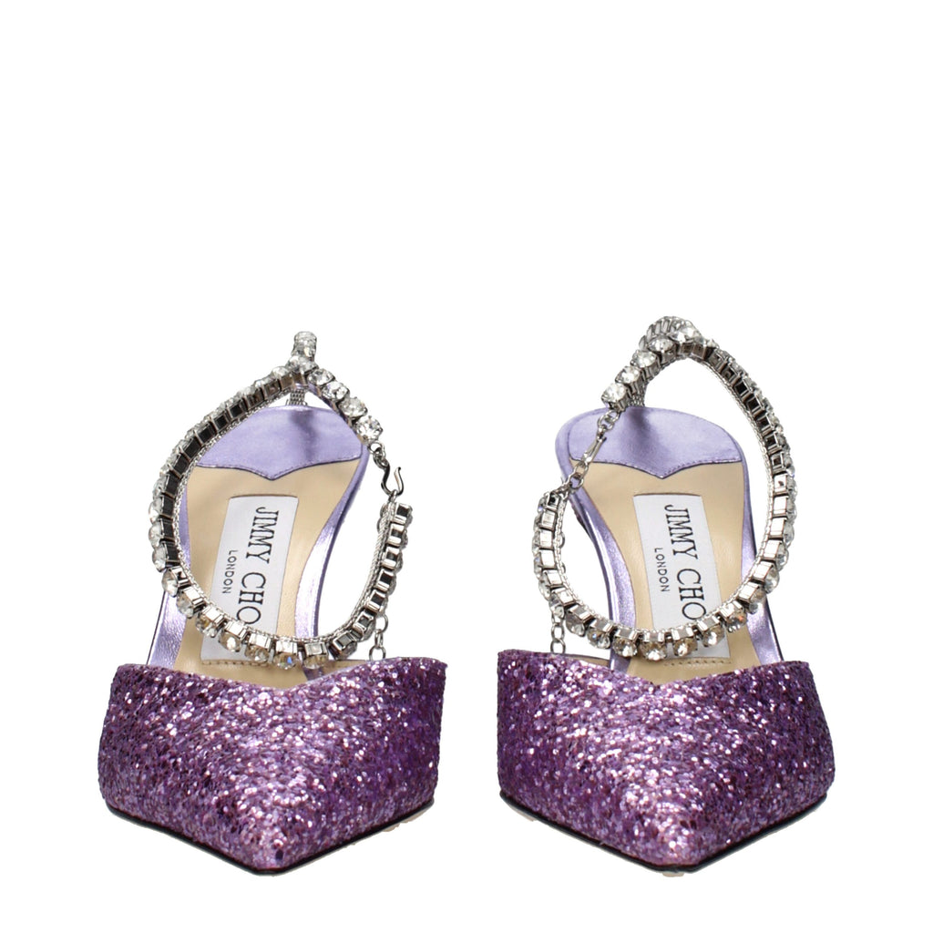 Violette Plateau-Sandalen mit Stiletto-Absatz aus Kunststoff