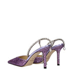 Violette Plateau-Sandalen mit Stiletto-Absatz aus Kunststoff