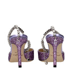 Violette Plateau-Sandalen mit Stiletto-Absatz aus Kunststoff