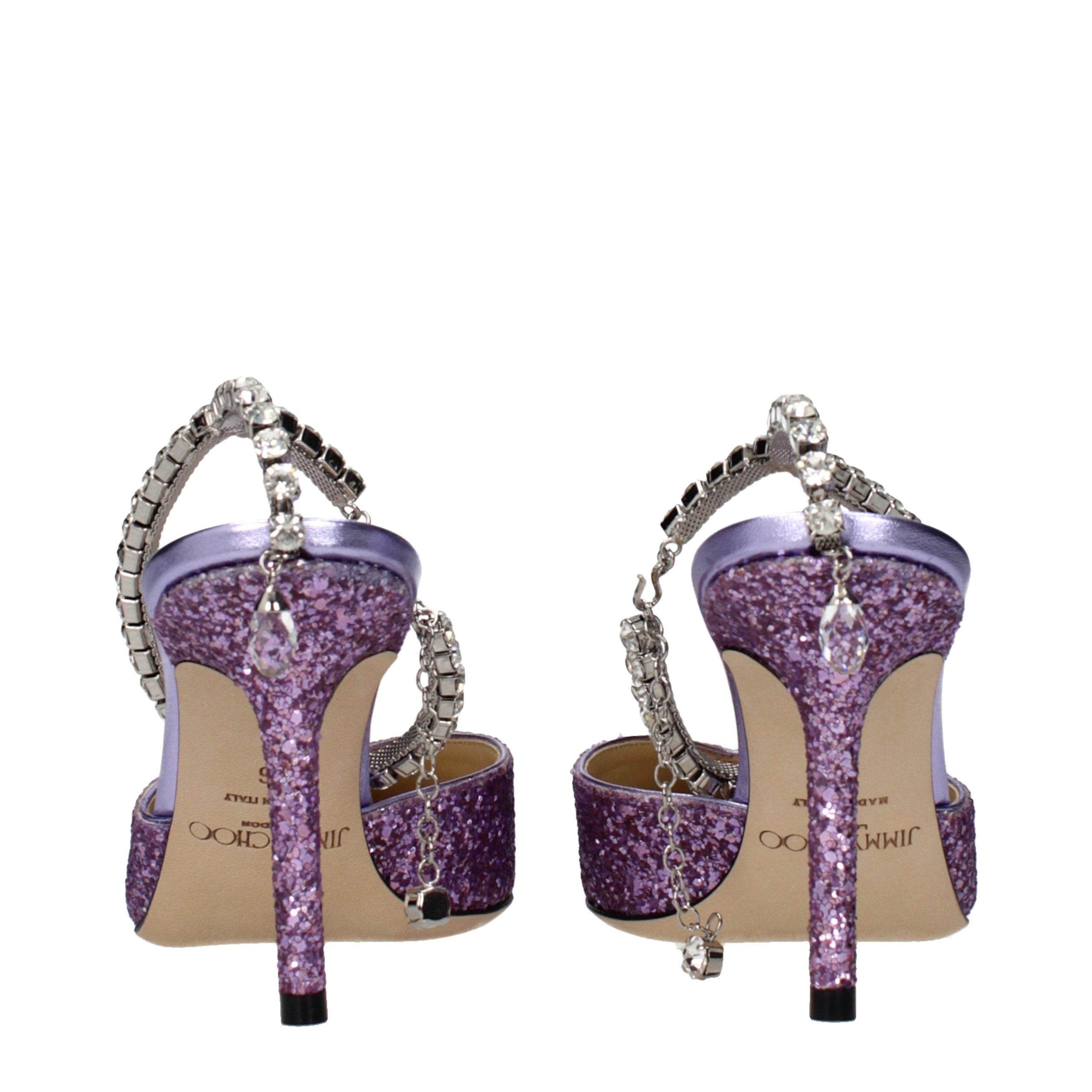 Violette Plateau-Sandalen mit Stiletto-Absatz aus Kunststoff