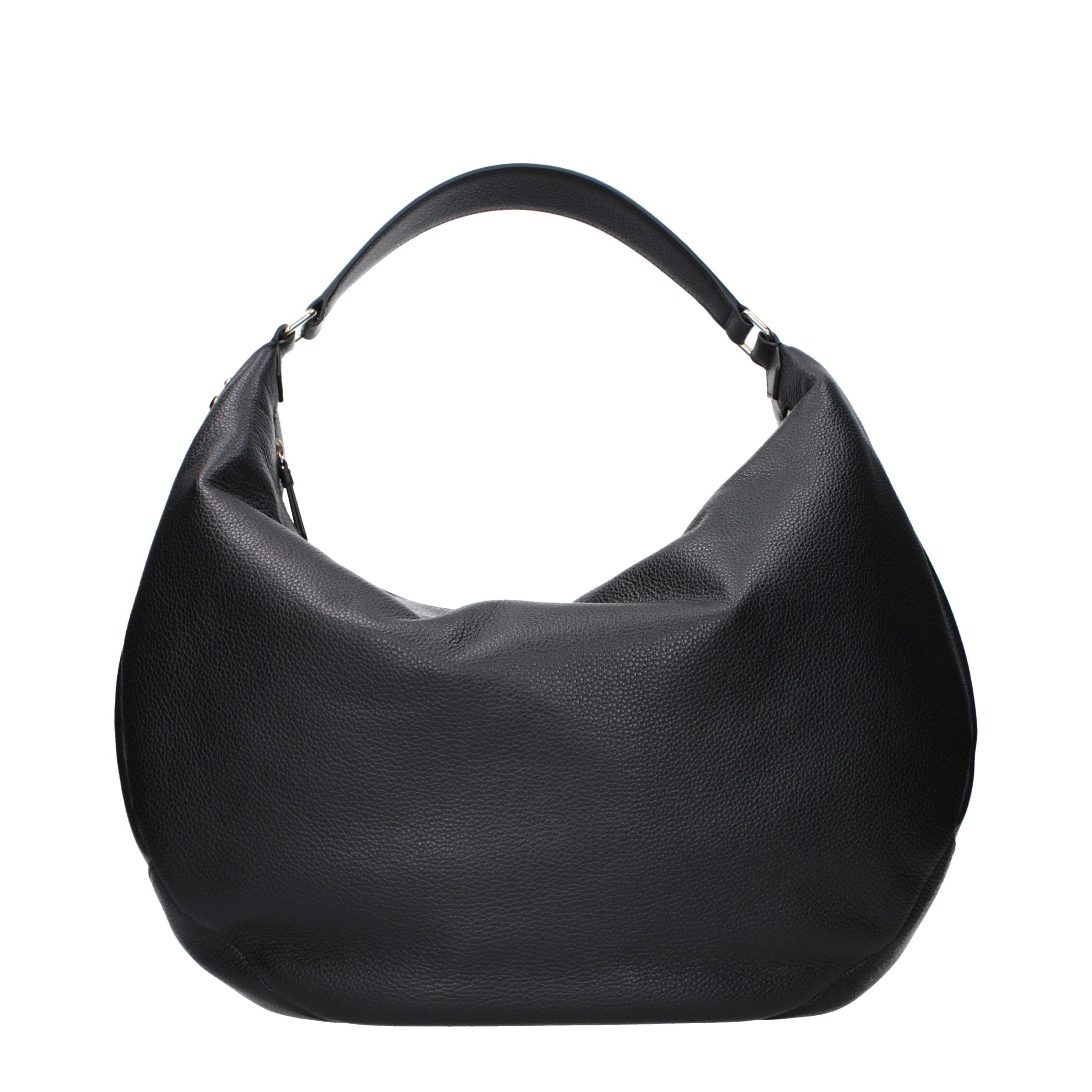 Schwarze Leder Umhängetasche