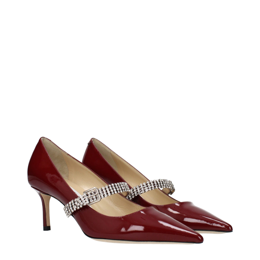 Rote Leder Pumps mit hohem Absatz