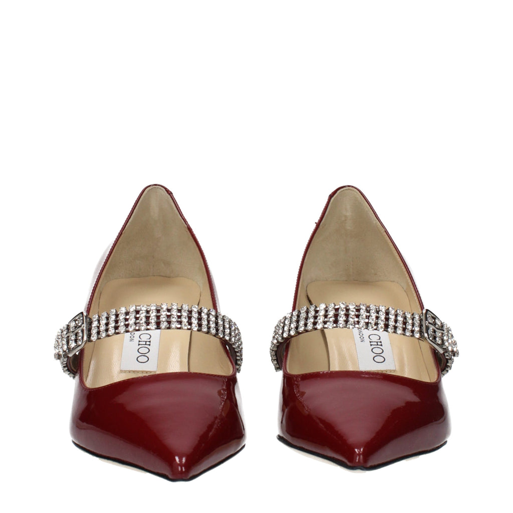 Rote Leder Pumps mit hohem Absatz