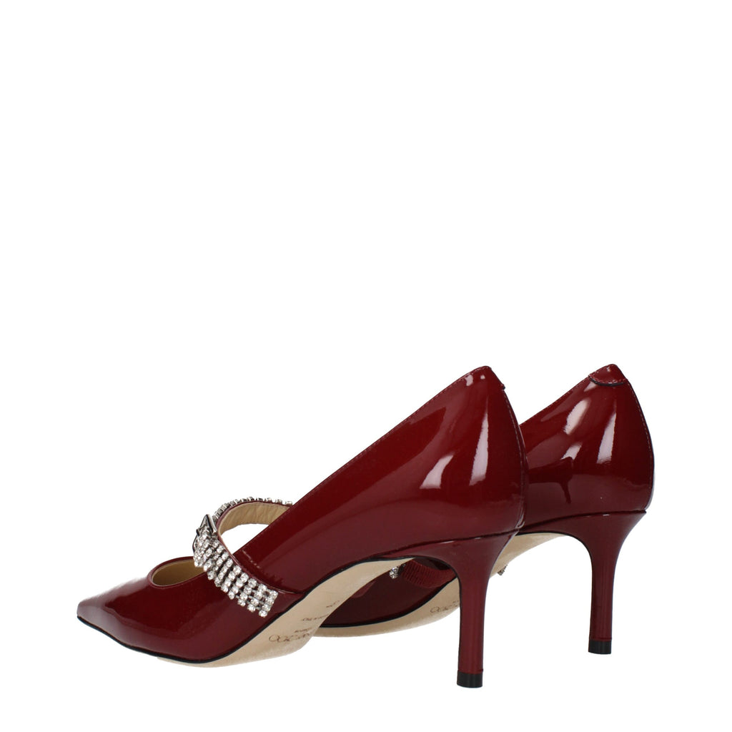 Rote Leder Pumps mit hohem Absatz