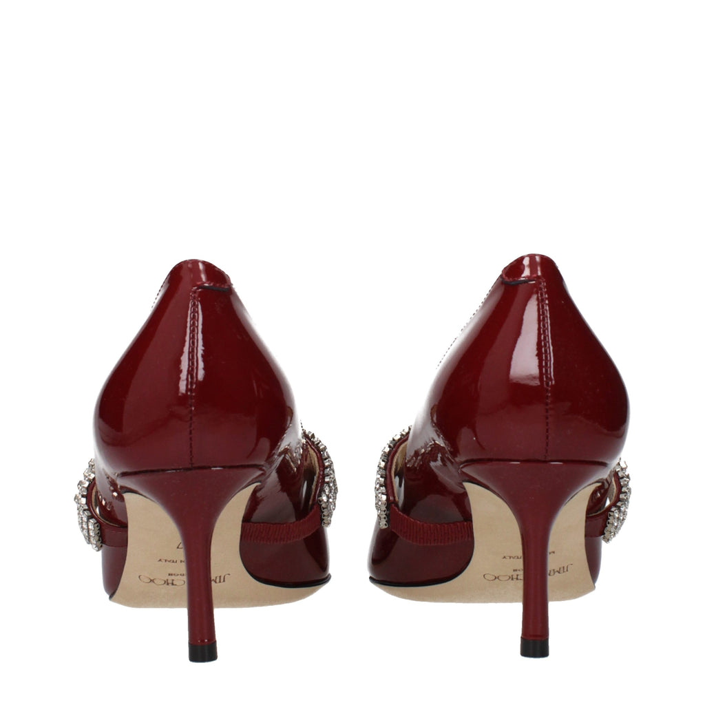 Rote Leder Pumps mit hohem Absatz