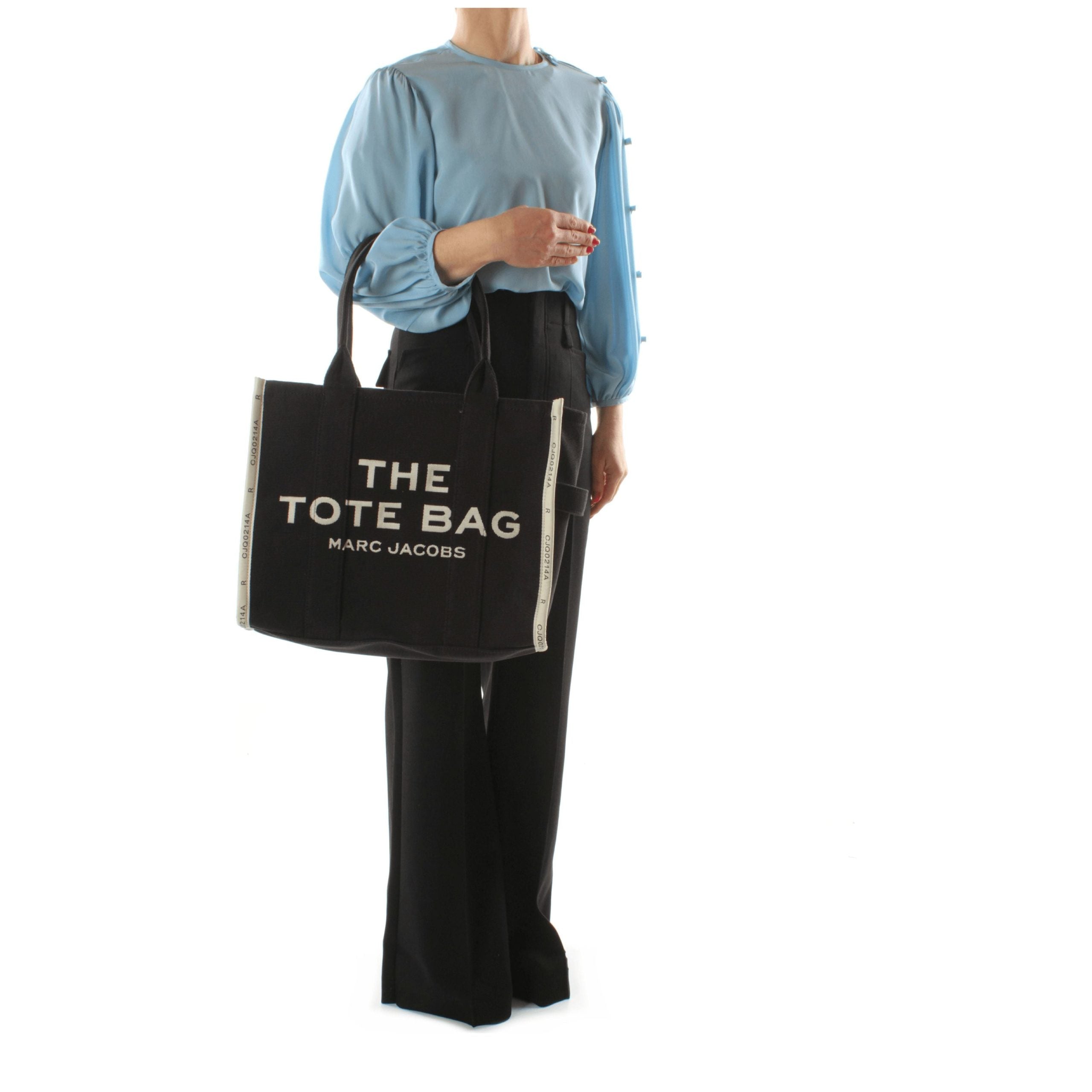 Schwarze Stoffhandtasche