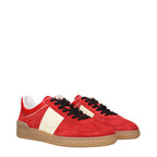 Rote Leder Low-Top-Sneaker