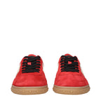 Rote Leder Low-Top-Sneaker