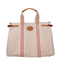Beige Stoff-Handtasche