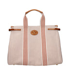 Beige Stoff-Handtasche