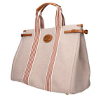 Beige Stoff-Handtasche