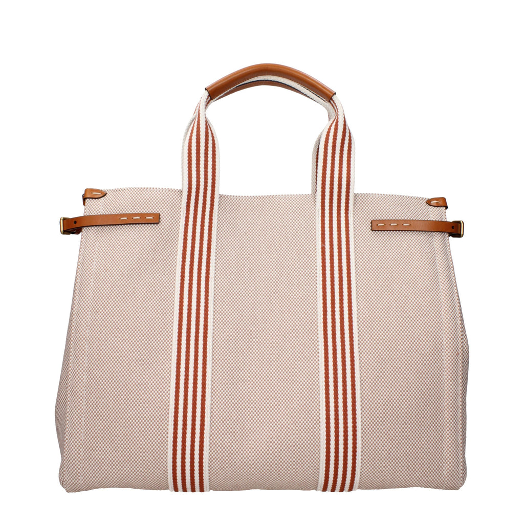 Beige Stoff-Handtasche