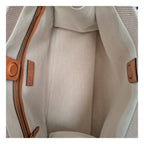 Beige Stoff-Handtasche