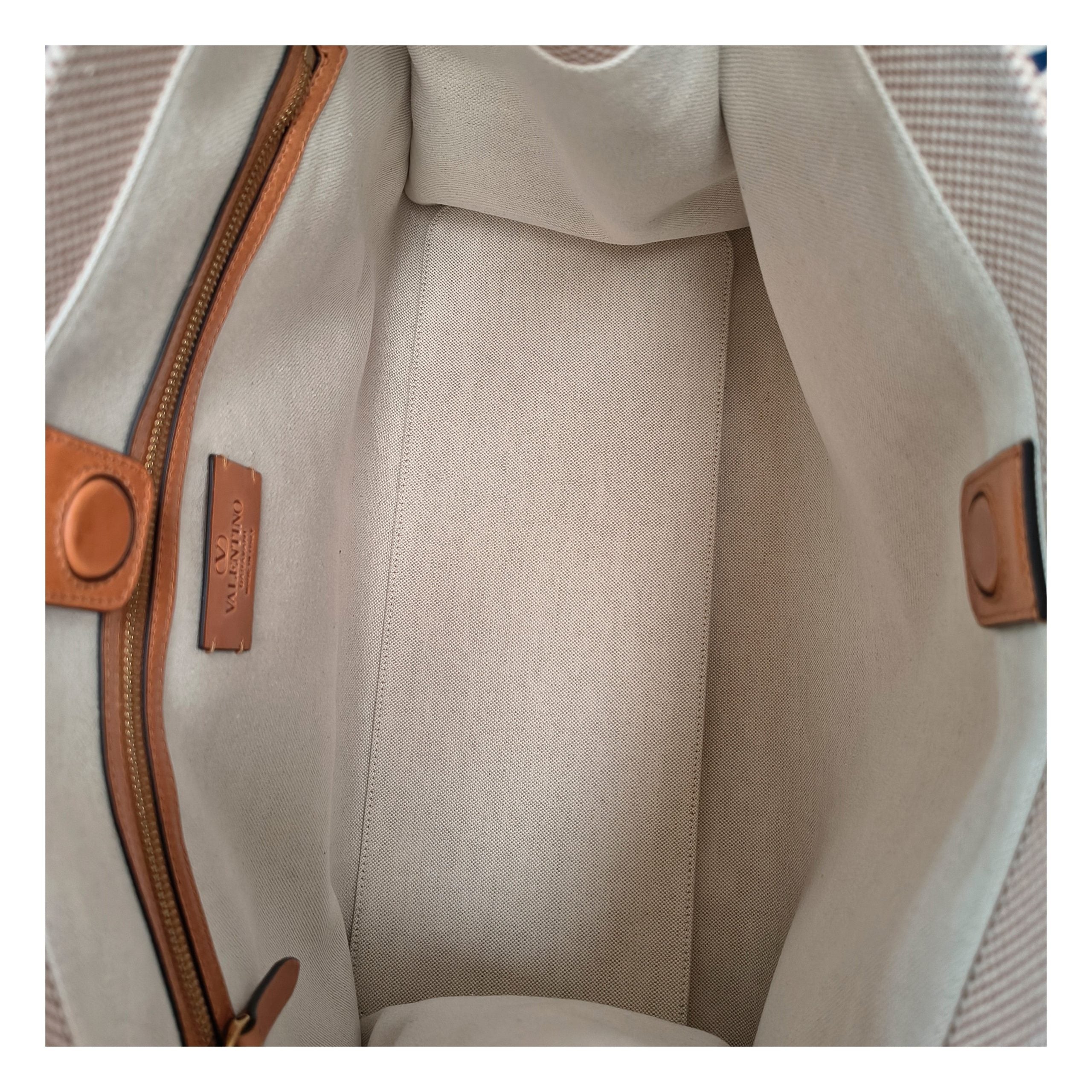 Beige Stoff-Handtasche