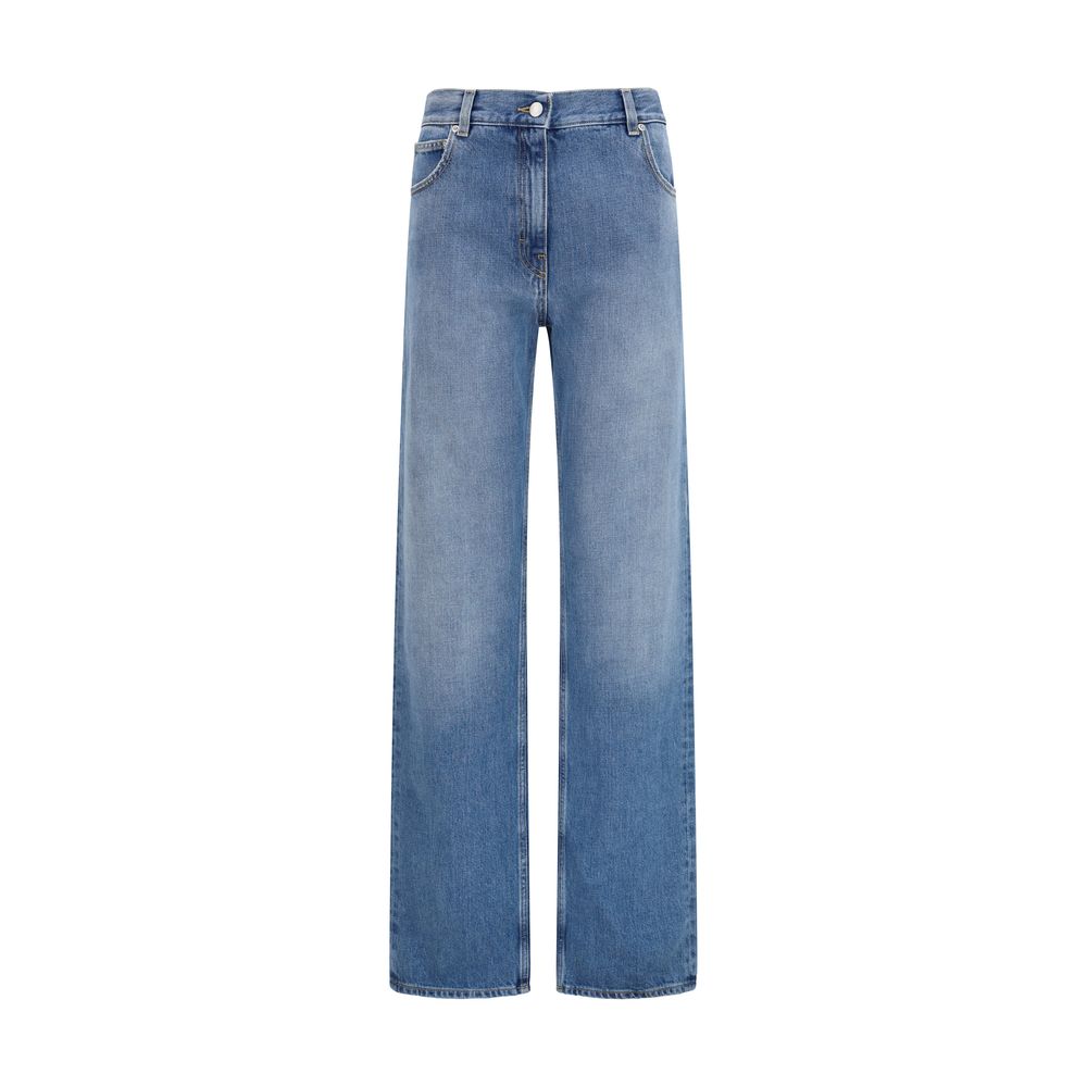 Blaue Jeans aus Baumwolle im geraden Schnitt