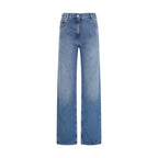 Blaue Jeans aus Baumwolle im geraden Schnitt