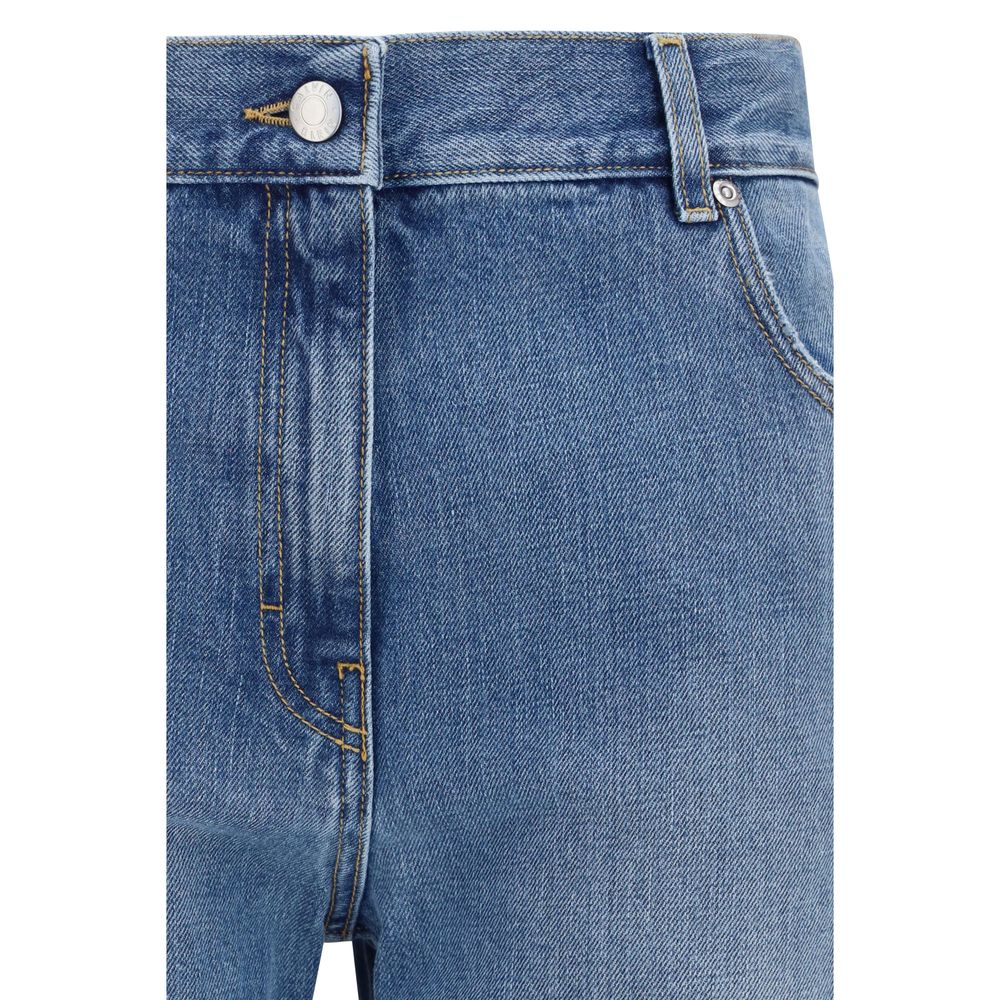 Blaue Jeans aus Baumwolle im geraden Schnitt