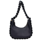 Schultertasche aus blauem Leder