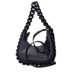 Schultertasche aus blauem Leder