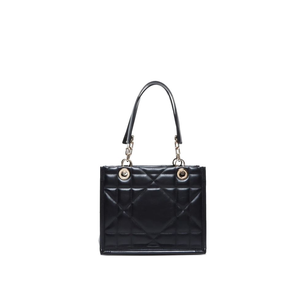 Schwarze Lederhandtasche