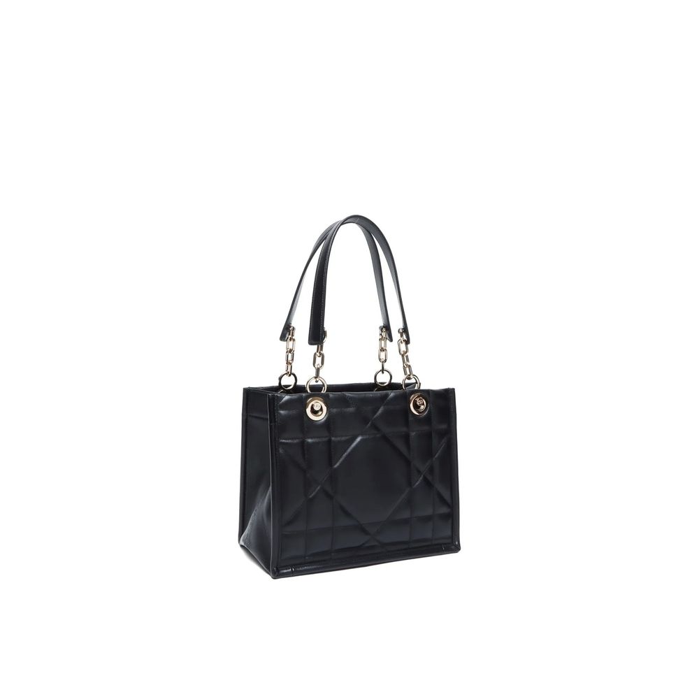 Schwarze Lederhandtasche