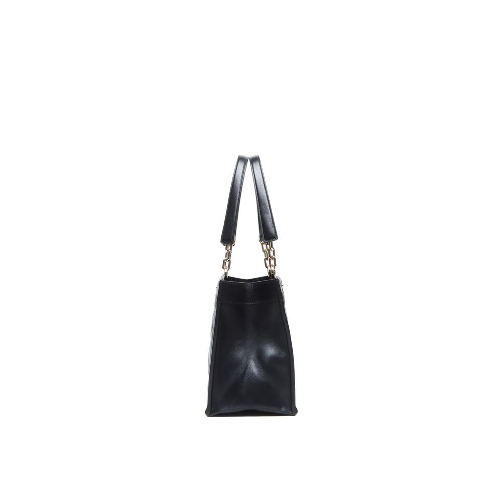Schwarze Lederhandtasche