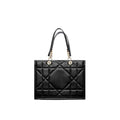 Schwarze Leder-Tote-Bag