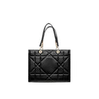 Schwarze Leder-Tote-Bag