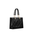Schwarze Leder-Tote-Bag