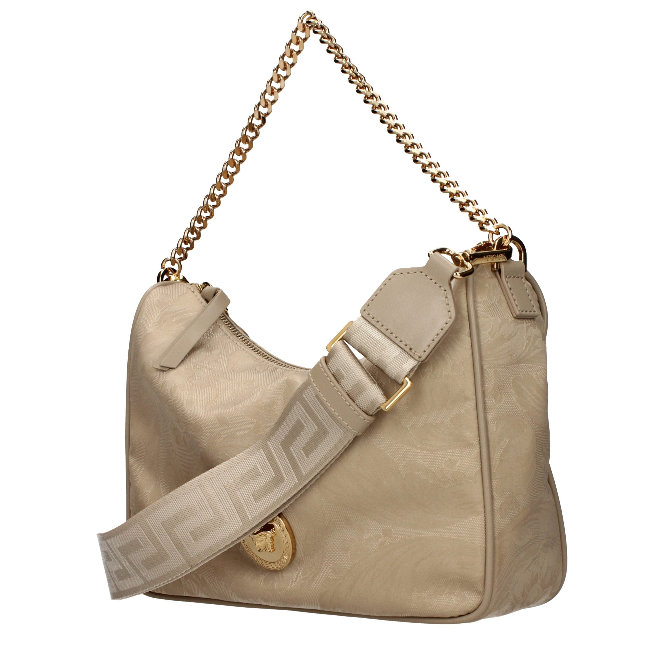 Beige Stoff-Handtasche