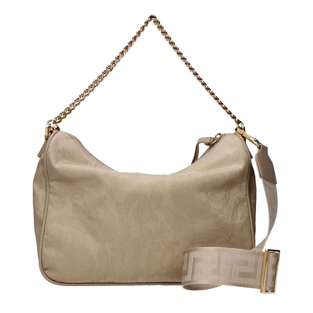 Beige Stoff-Handtasche