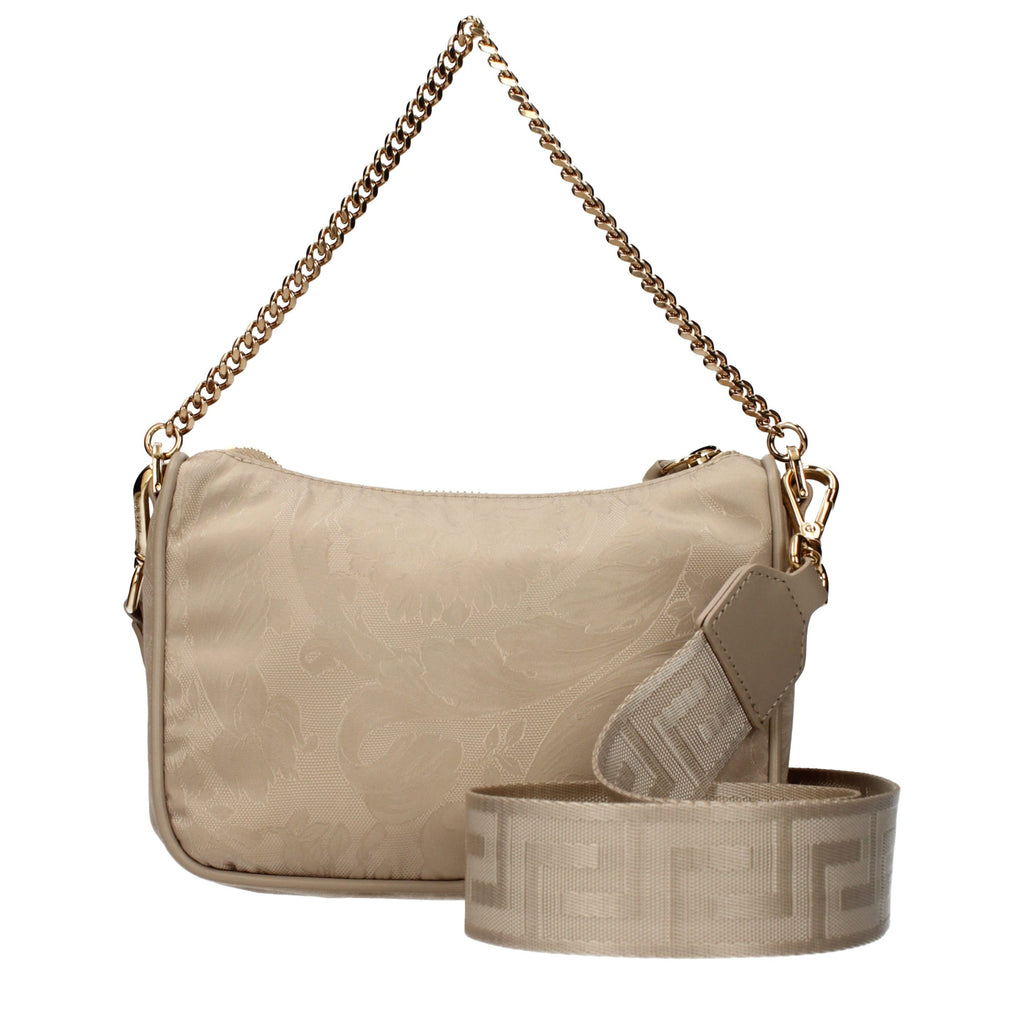 Beige Stoff-Handtasche