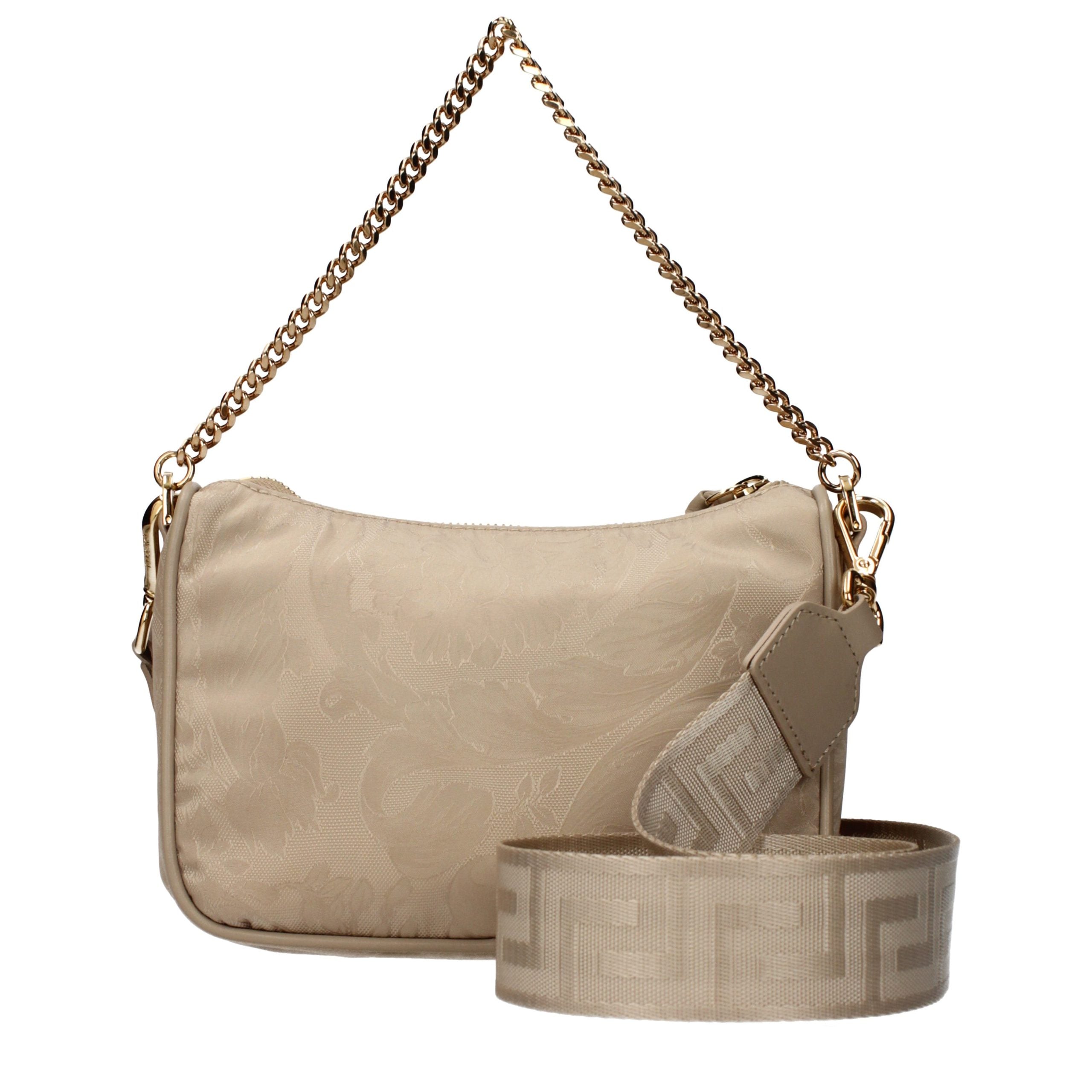 Beige Stoff-Handtasche