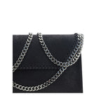 Schwarze Schultertasche aus Polyester