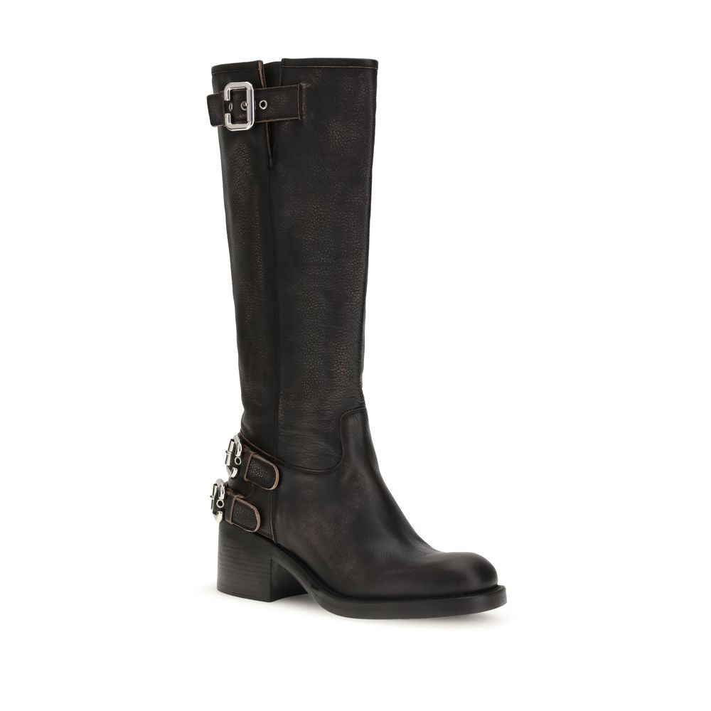 Schwarze Ankle Boots aus Kalbsleder Bos Taurus Chloé