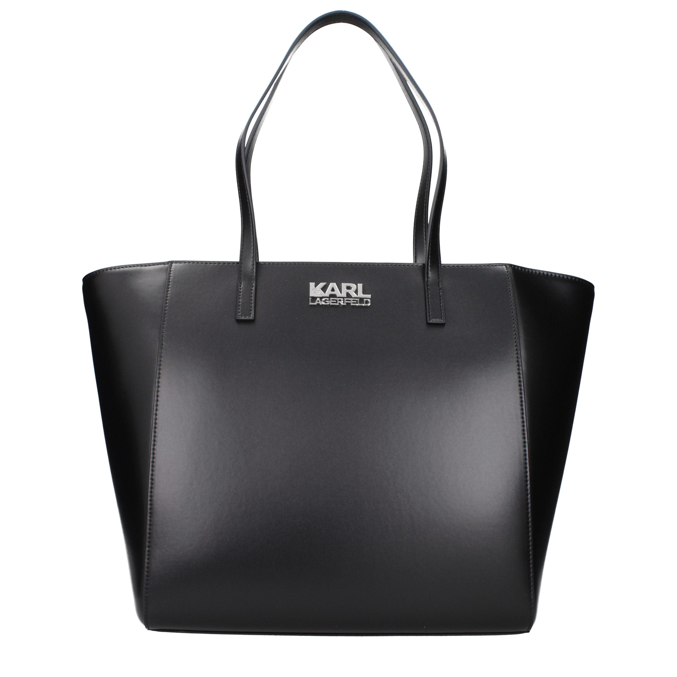 Schwarze Schultertasche aus Polyethylen