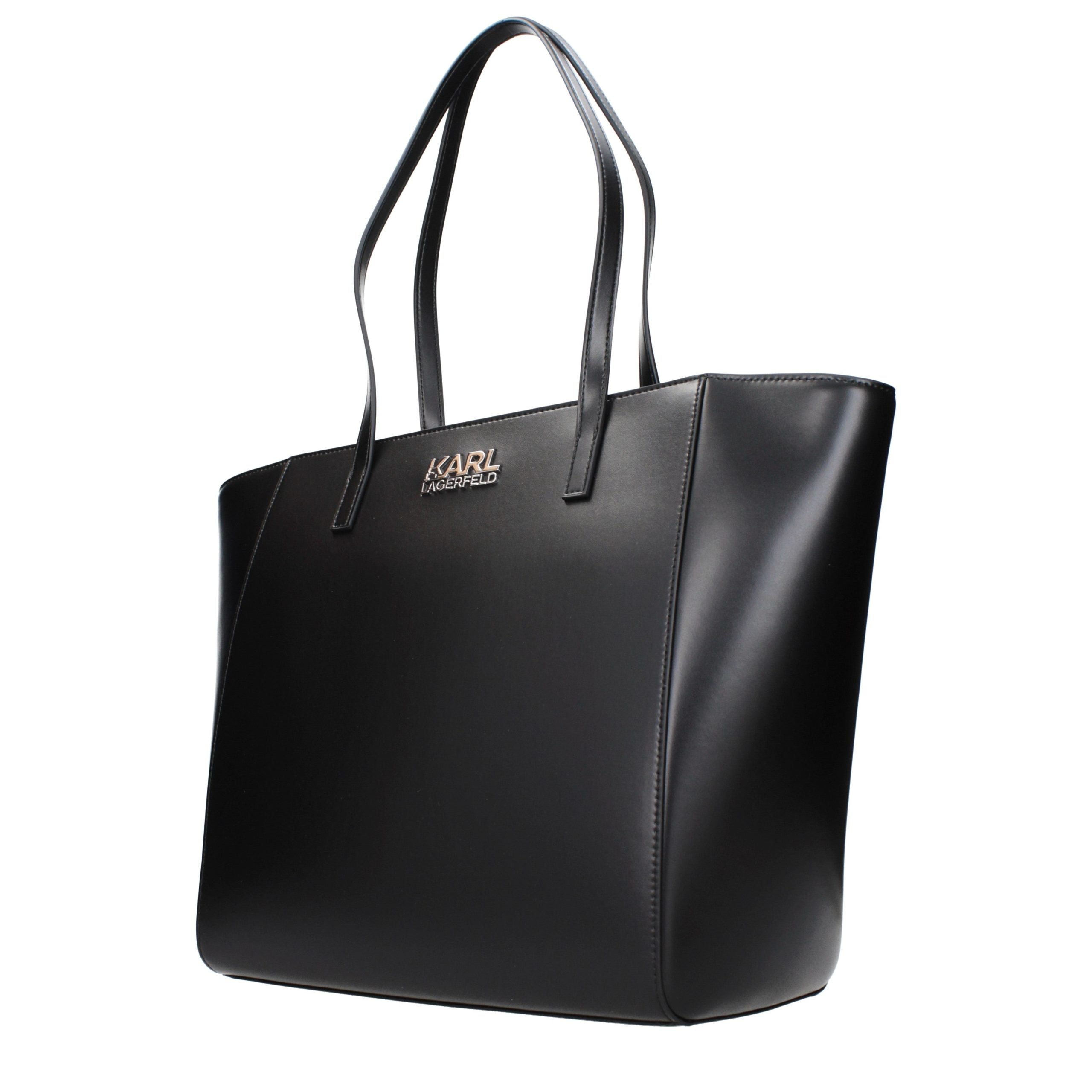 Schwarze Schultertasche aus Polyethylen