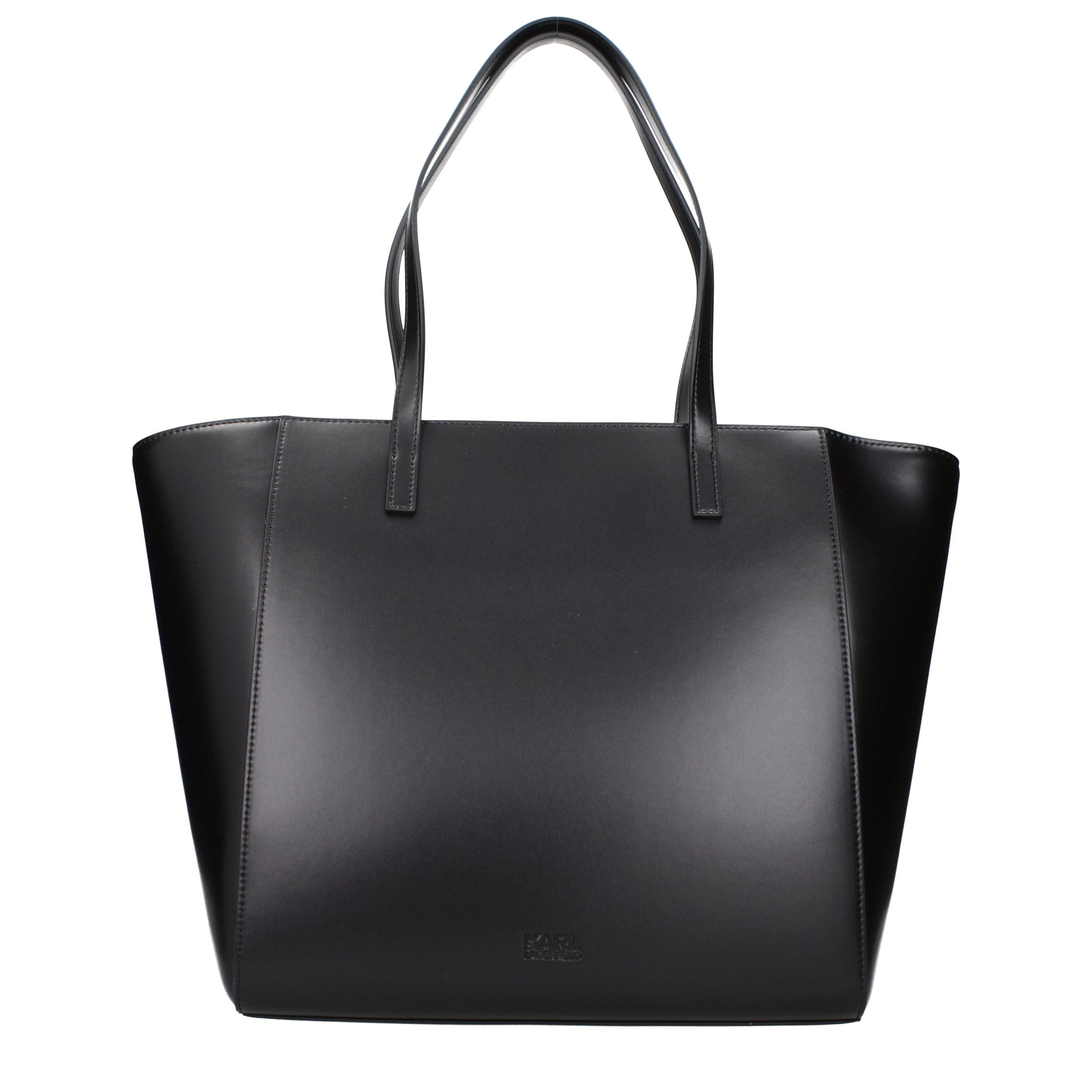 Schwarze Schultertasche aus Polyethylen