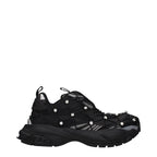 Schwarze Stoff-Sneaker mit klobiger Sohle