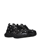 Schwarze Stoff-Sneaker mit klobiger Sohle