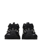 Schwarze Stoff-Sneaker mit klobiger Sohle