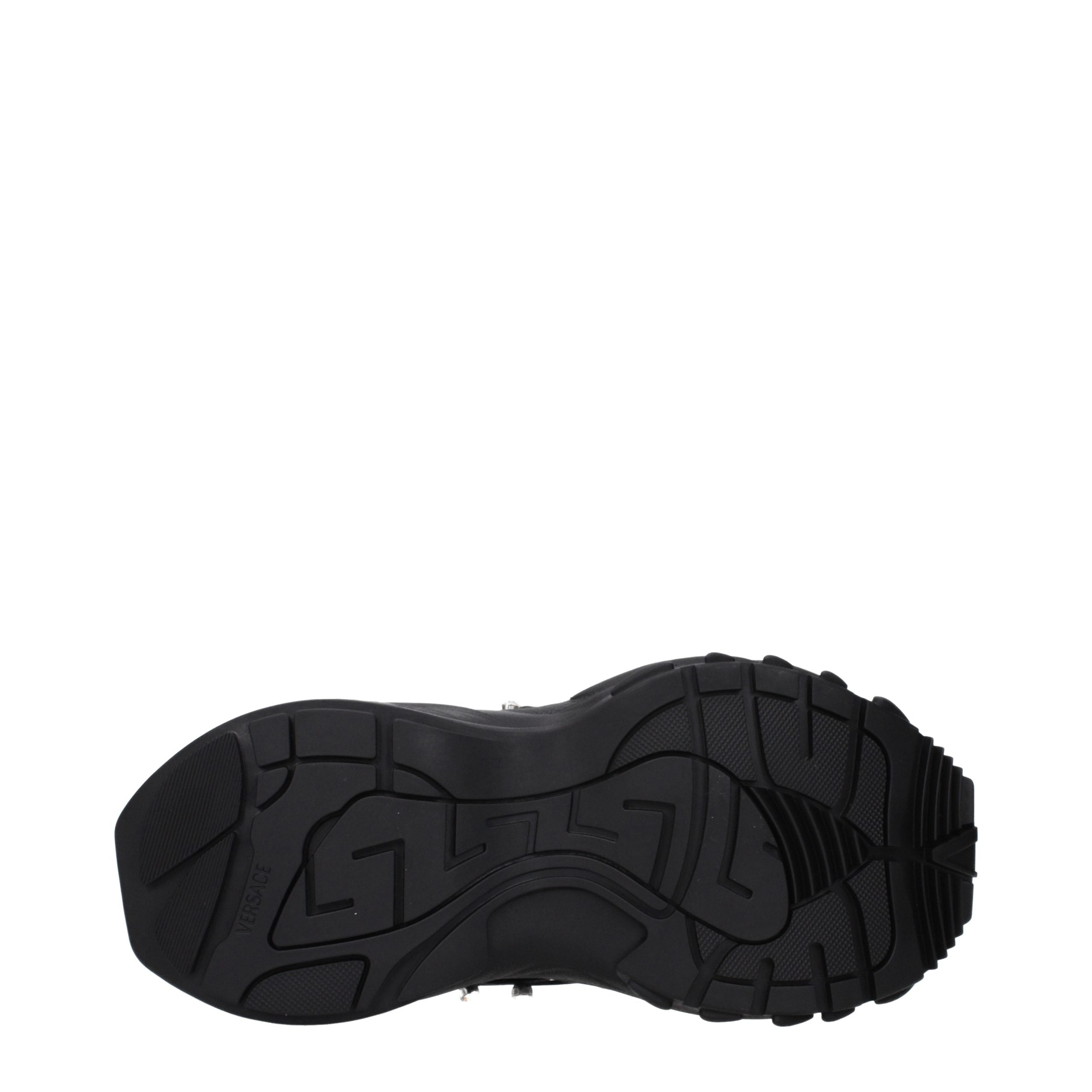 Schwarze Stoff-Sneaker mit klobiger Sohle