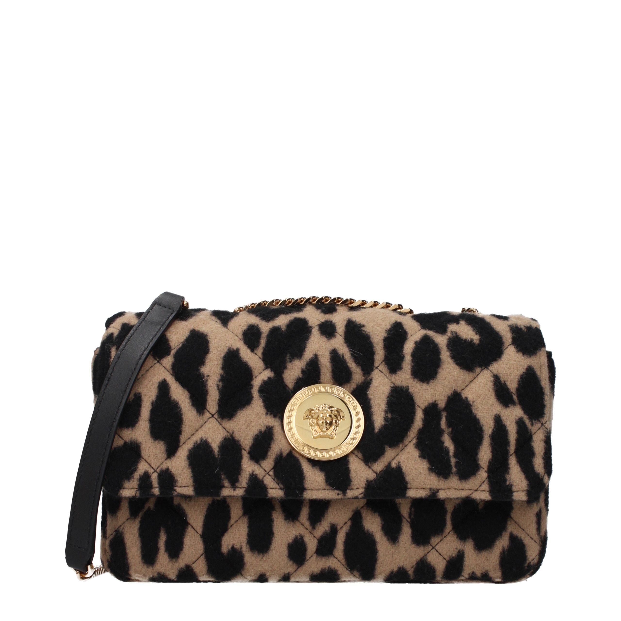 Braune Schultertasche aus Wolle