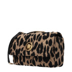 Braune Schultertasche aus Wolle