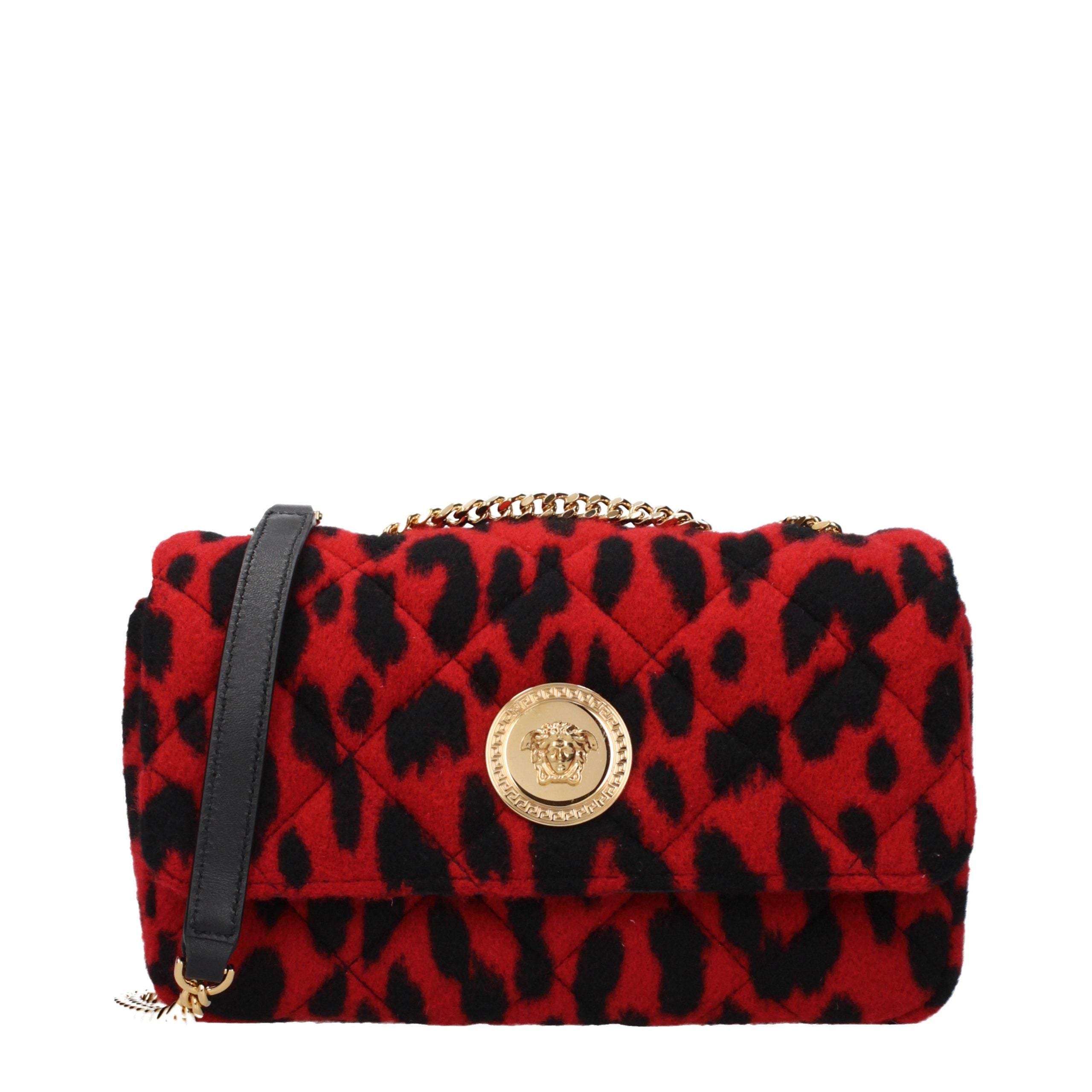 Rote Schultertasche aus Wolle