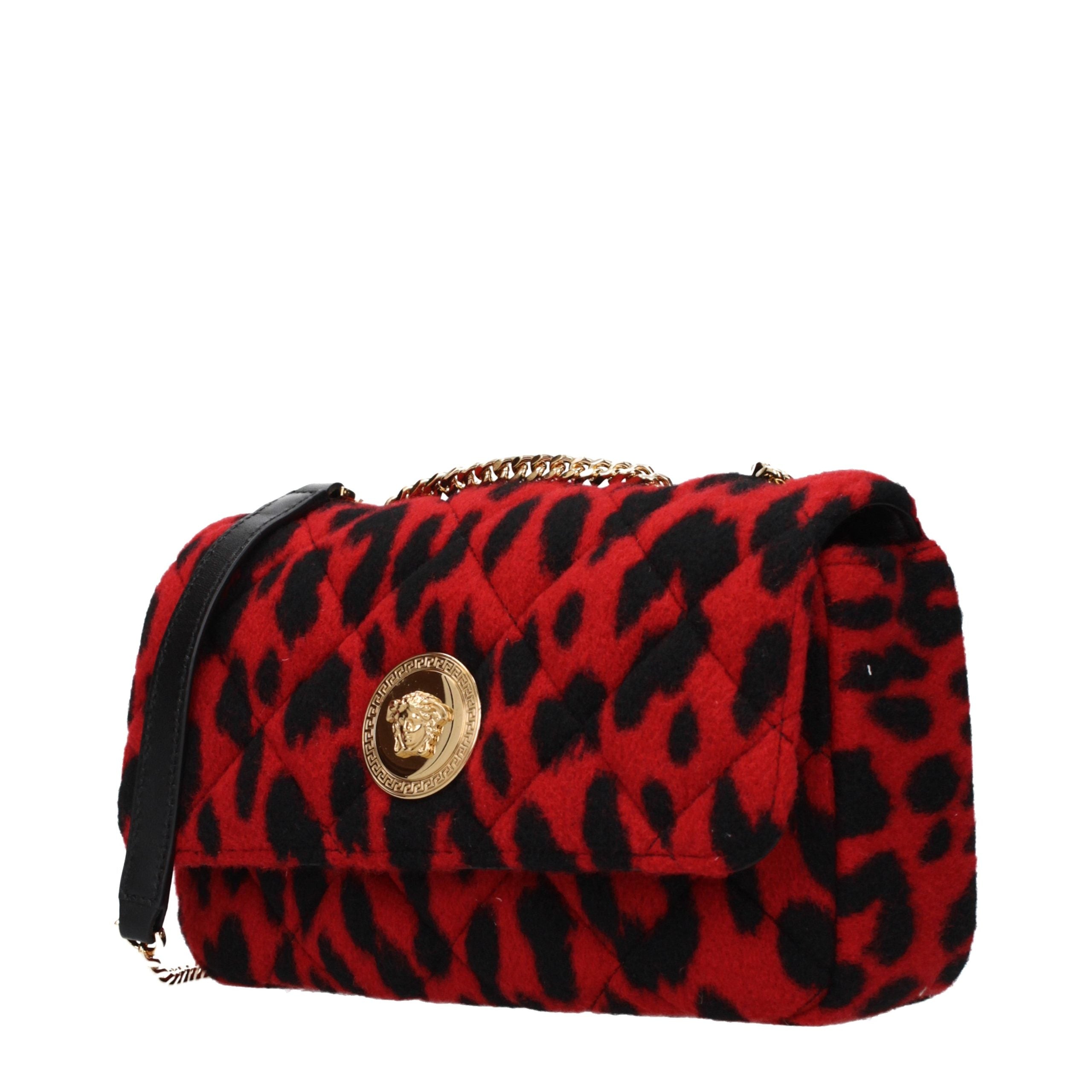 Rote Schultertasche aus Wolle