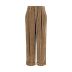 Braune Viskose-Freizeithose