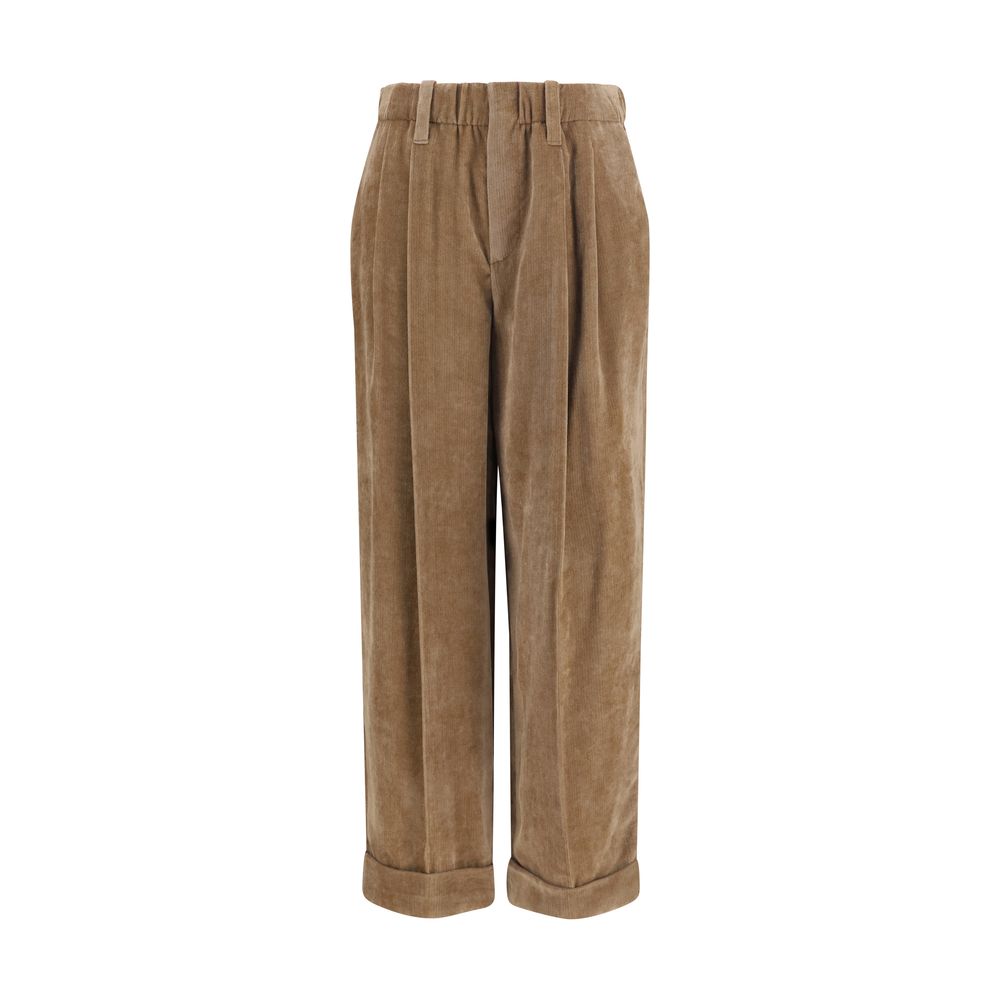 Braune Viskose-Freizeithose