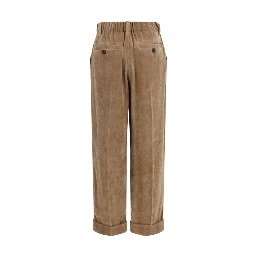 Braune Viskose-Freizeithose