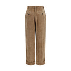 Braune Viskose-Freizeithose